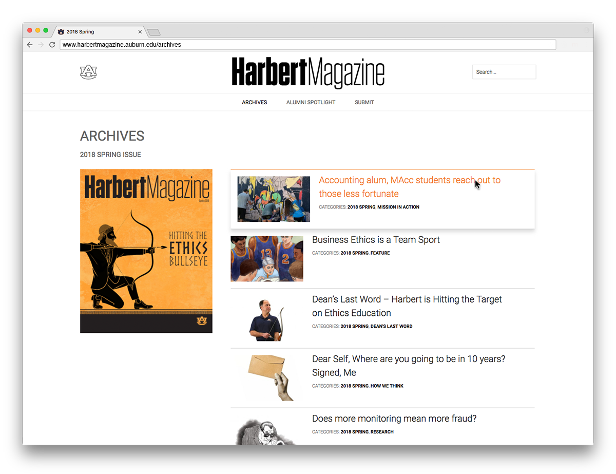 Harbert Magazine Website